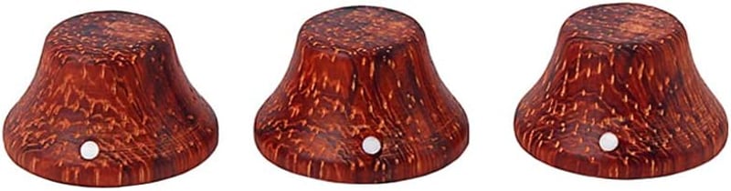 Butoane Alnicov din Lemn pentru Chitară - 3 bucăți, Butoane de Potențiometru din Lemn Roșu pentru LP/Stratocaster