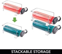 mDesign Átlátszó Hűtő Rendszerező Szett - 4 db Vízpalack Tartó Rács 4