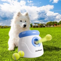 Pet Prime Automata Labdakilövő Kutyáknak - Kis Testű Fajtákhoz, 3 Teniszlabdával, Állítható Távolsággal, Beltéri-Kültéri Játék, Fehér 18