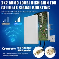 Maswell 4G LTE Kültéri Antenna 2X2 MIMO 10dBi Erősítésű 700-2700MHz Irányított Panel Antenna Routerekhez RV Kempingezéshez 2.2m RG58 Kábelle 5