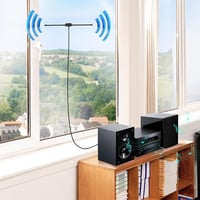 Bingfu T-alakú Dipól Antenna 75/300 Ohm - Beltéri DAB FM Digitális Rádió Antenna HDTV, Házimozi és Sztereó Vevőkészülékekhez - Fekete 5