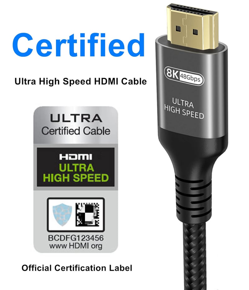 Ubluker 8K HDMI 2.1 kábel 1m - 48Gbps, 144Hz, eARC, PS5/Xbox kompatibilis