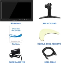 Thinlerain 10.1" IPS Monitor - 1366x768 Felbontású Kompakt Kijelző HDMI/VGA Csatlakozással, Beépített Hangszórókkal, Laptophoz és Számítógép 7