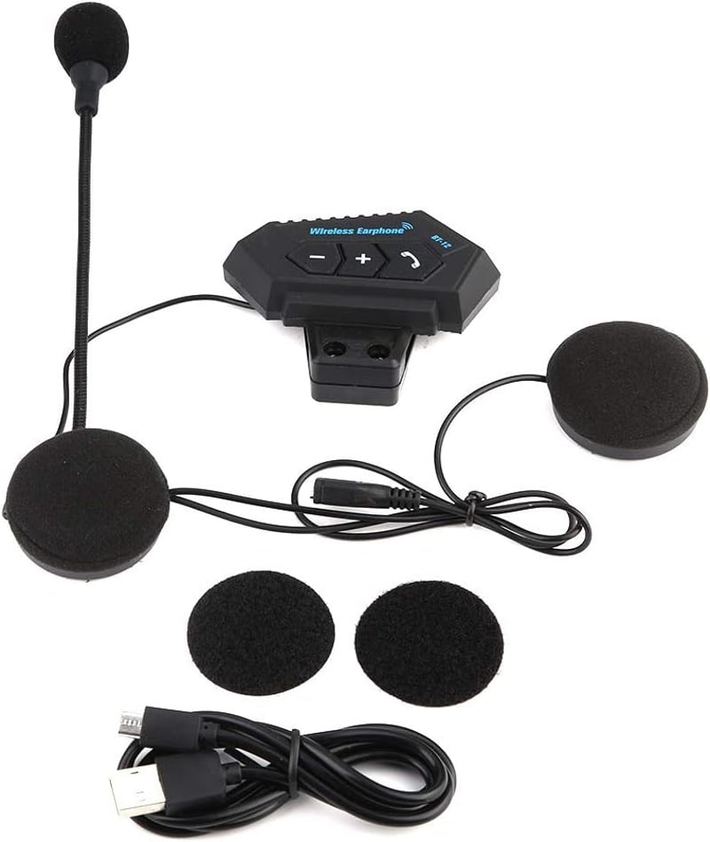 Bluetooth motoros bukósisak headset - Kihangosítós, kétoldali hangszóróval