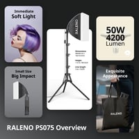 RALENO 40×40cm Softbox Fotó Világítás Szett, 50W 5500K LED Stúdió Lámpa TikTok Videókhoz, CRI>97 Fénydoboz YouTube Felvételekhez 14