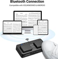 LEKATO Bluetooth Lapozó Pedál - Újratölthető Vezeték Nélküli Lábkapcsoló Tablethez, Okostelefonhoz, Kottaolvasáshoz, 7 Üzemmóddal 2