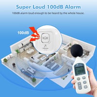 KERUI WiFi Vízszivárgás Érzékelő 100dB Hangos Riasztással - Okostelefonos Vezérlés Smart Life Applikációval - Vízálló IP67 Konyhai, Fürdőszo 7