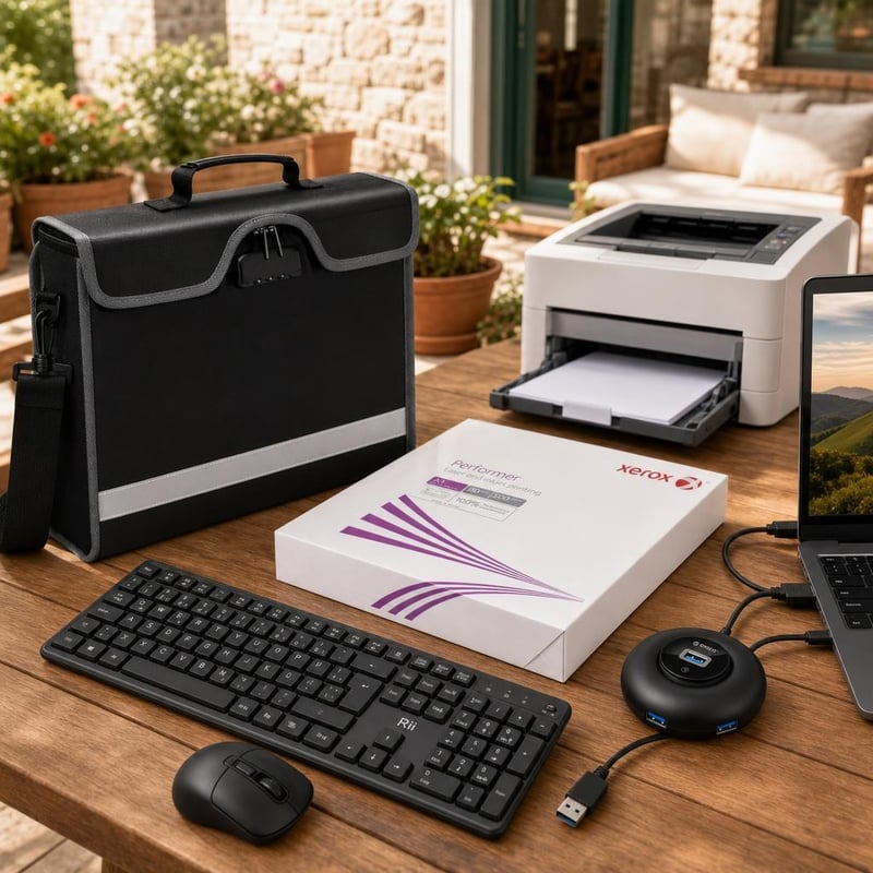Laptop paket: 15,6" torba + bežična tipkovnica i miš + USB hub 4 porta + 500 listova A3 papira