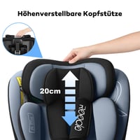 Reecle 360° Forgatható i-Size Gyerekülés ISOFIX Rögzítéssel 40-150 cm (0-36 kg), Születéstől 12 Éves Korig, ECE R129 Tanúsítvánnyal 4