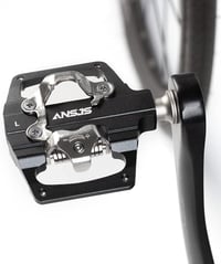 ANSJS 2 az 1-ben SPD Kerékpár Pedál - CNC Alumínium Csúszásmentes Klickpedál Szett BMX MTB Trekking Hegyi és Országúti Kerékpárokhoz, 9/16"  - Black 8