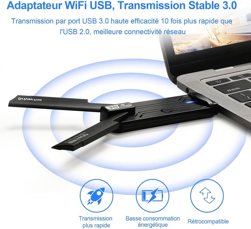 TP-Link Archer TX20UH Wi-Fi 6E USB adapter, 5400 Mbps, tri-band, Windows 10/11