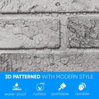 Grace Baltic 3D Fali Panel - 4,8 m², 10 db, Szürke Tégla Mintázat, 1 mm Vastag PVC, Beltéri Faldekoráció, Vékony és Rugalmas 3