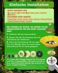 LADAMI Gyomkefe 200 mm x 25,4 mm - Univerzális Nylon Sörtés Fűkasza Kiegészítő Benzines és Elektromos Gépekhez, Gyom és Moha Eltávolításhoz 2