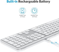 OMOTON Bluetooth Billentyűzet Numerikus Résszel, Újratölthető Vezeték Nélküli Klaviatúra MacBook Pro/Air, iMac, Mac mini/Pro és PC Eszközökh 5