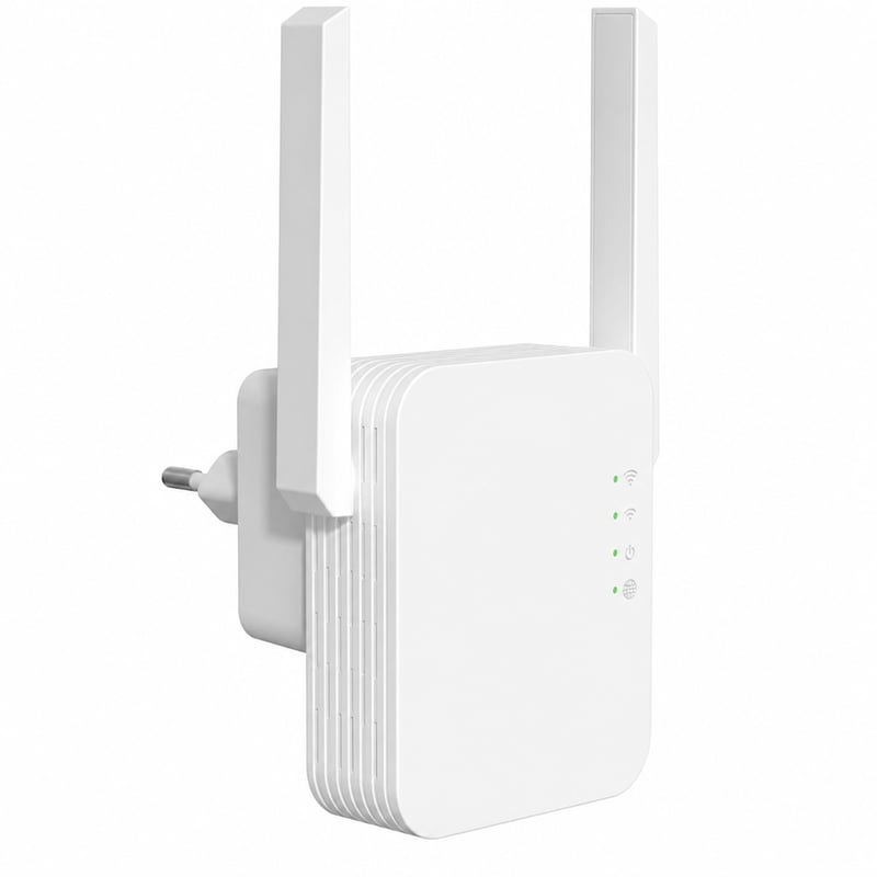 Výkonný WiFi zosilňovač signálu N300 Mbit/s, sieťový WLAN opakovač do zásuvky, WPS, LAN port, prístupový bod — sieťový kábel (stav: pozri 2. obrázok)