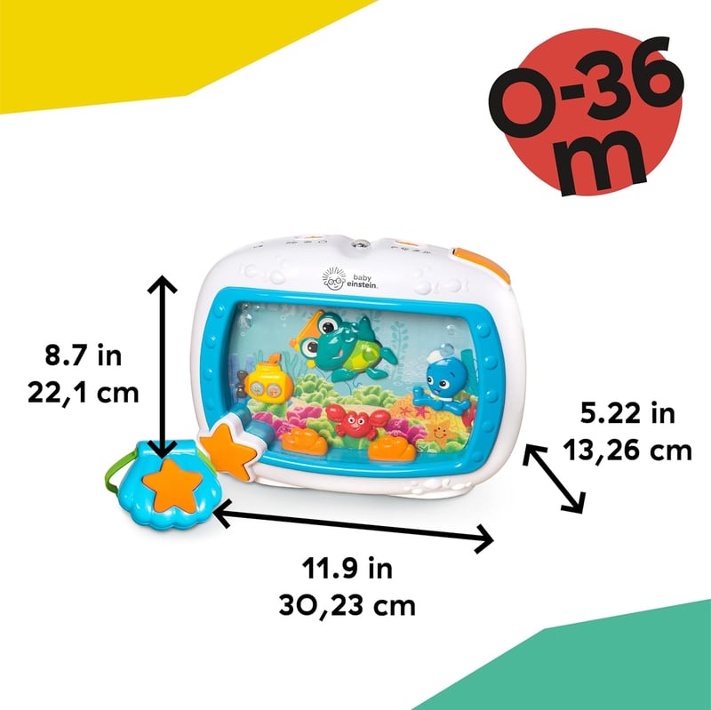 Sea Dreams Távirányítós Kiságy Játék Fényekkel és Dallamokkal - Újszülötteknek és Idősebbeknek - Automatikus Altatófunkció, Hangerőszabályzá
