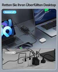 Baseus 100W GaN3 USB-C gyorstöltő 4 porttal, MacBook, iPhone 15, Samsung S24 kompatibilis 5