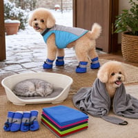 Pachet Confort Iarnă: haină fleece + 4 ghete impermeabile + prosop microfibră + culcuș 1