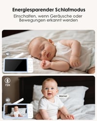 CZEview BM6 Bébiőr 2 Kamerával, 2K Felbontás és 4X Zoom, 5,5 Colos HD Kijelző, Mobilalkalmazással, Kék 7