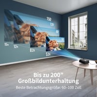 WEWATCH V50 Pro Mini Projektor Full HD 1080P Natív Felbontással, 5G WiFi, Bluetooth, 16500 Lumen, 200" Vetítési Méret, HDMI/USB/VGA Csatlako 4