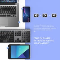 seenda Ultravékony Bluetooth Billentyűzet 3 Csatornával - Újratölthető, Többeszközös Kompatibilitás PC, Tablet, Telefon, iPad Készülékekhez  2