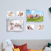 7CDXD A4 Képkeret Üveg Személyre Szabható Fotókeret DIN A4 Dokumentum Tanúsítvány Fali Asztali Kiállítás - Silver A 7