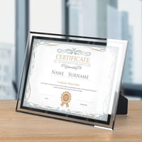 7CDXD A4 Képkeret Üveg Személyre Szabható Fotókeret DIN A4 Dokumentum Tanúsítvány Fali Asztali Kiállítás - Silver A 5
