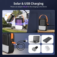 Tiptop Home 2in1 Napelemes Szúnyogirtó Lámpa 1200 mAh USB Tölthető Rovarcsapda LED Világítással - Kertbe, Beltérre, Kültérre 6