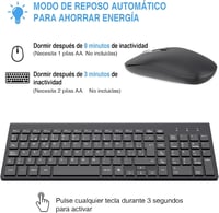 Cimetech vezeték nélküli spanyol billentyűzet és egér szett, ultravékony, csendes, PC-hez 4