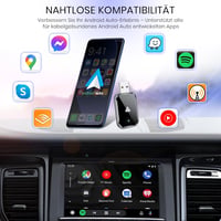 AIZEO Android Autó Vezeték Nélküli Adapter - Vezetékes Android Auto Átalakító Gyors Bluetooth Kapcsolattal, Kompakt Méretű Autós Kiegészítő  7