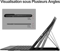 FOGARI iPad Billentyűzet Tok Trackpaddal - Vezeték Nélküli Leválasztható AZERTY Billentyűzet iPad 9/8/7, Air 3, Pro 10.5 Modellekhez, Ceruza 6