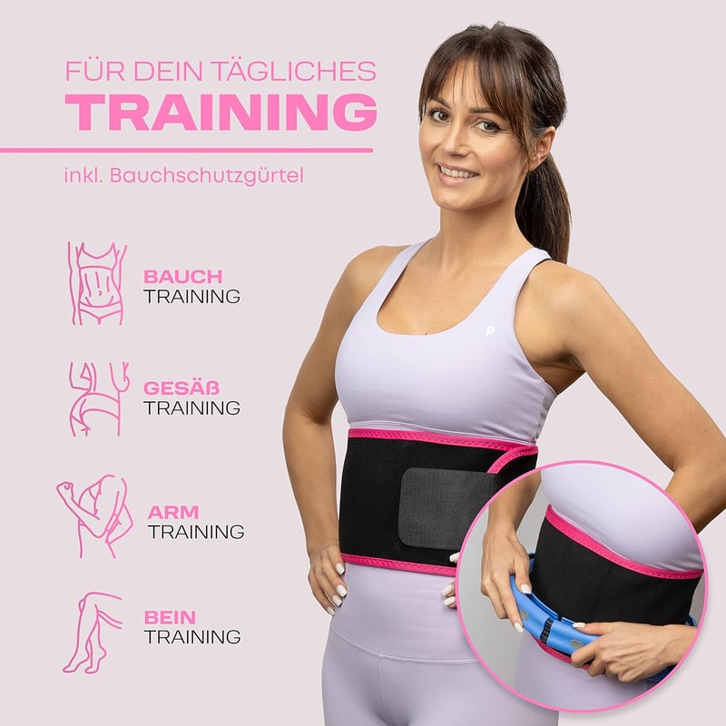 WELLRELAXX Okos Hula Hoop Csendes Súlygolyóval - 113 cm Átmérő Felnőtt Fitness Karika Fogyókúrás Övvel Kék