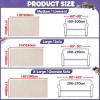 Loiion 2 személyes kanapévédő takaró 300x180cm macskák kutyák számára bézs 7