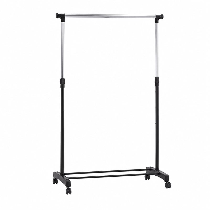 Suport mobil pentru haine Amazon Basics, cromat, 91,5-145 x 42 x 134-161 cm, de sine stătător – incomplet (stare: vezi imaginea 2)