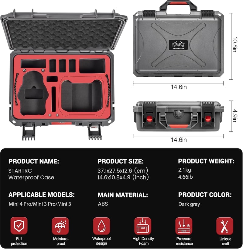 STARTRC DJI Mini 4 Pro vízálló táska RC/RC2/N1/N2 kompatibilis