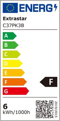 EXTRASTAR E14 LED Izzó, C37, 6W (48W), 480lm, 6500K Hideg Fehér, Nem Szabályozható, 6 Darabos Csomag, Energiatakarékos 8