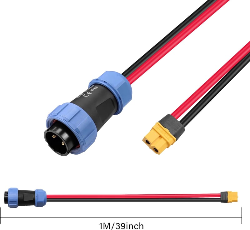 GINTOOYUN 2-Pin SP21 IP68 Vízálló Aviation - XT60 Csatlakozó Kábel 10AWG, 1m Hosszú, Hordozható Töltőállomásokhoz és Drónokhoz