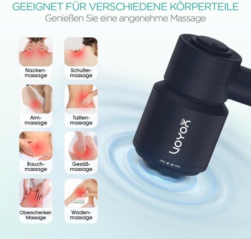VOYOR-HEALTH CM410 Kézi Elektromos Masszírozó - Vezeték Nélküli Újratölthető Izomfájdalom Enyhítő Nyakra, Vállra, Hasra, Derékra, Combra (Ké