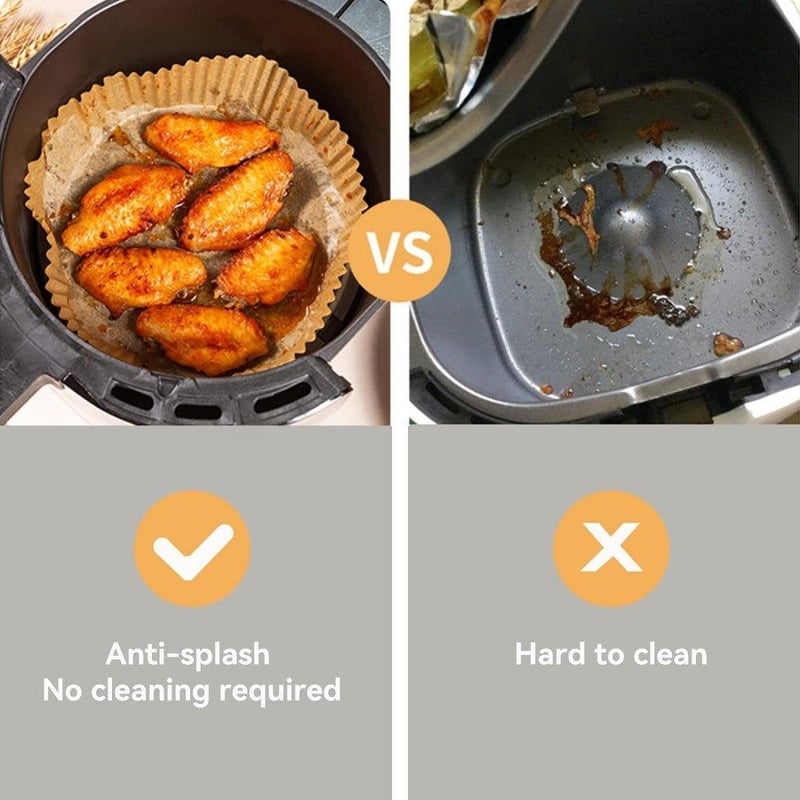 Airfryer Sütőpapír 100db - 16x20cm Egyszerhasználatos Légkeveréses Sütőhöz