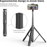 ATUMTEK 130cm-es Bluetooth Szelfibot Állvánnyal - iPhone és Android Kompatibilis 6