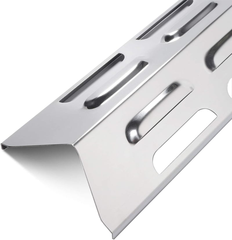 LOKHING 92071 Rozsdamentes Acél Hővédő Lap Gázgrillhez 41x10 cm - Kompatibilis BBQ Grill Chef, Landmann, Enders, Taino, ProfiCook, Campingaz
