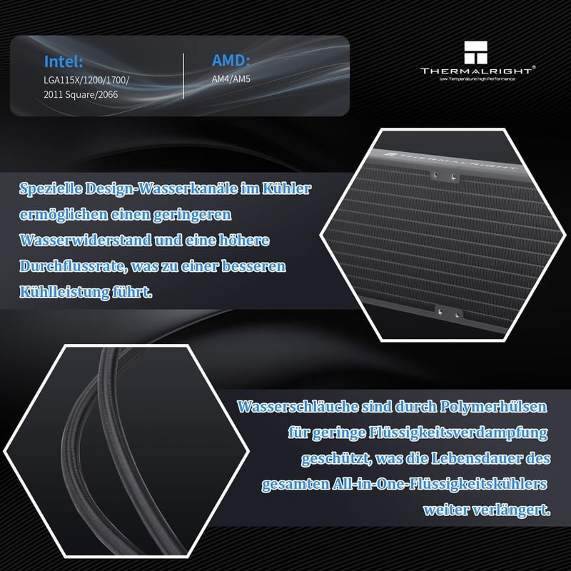 Thermalright Aqua Elite 360 V3 Folyékony CPU Hűtő, 360mm Radiátor, 3x120mm PWM Ventilátor, AMD/Intel Kompatibilis, Alacsony Zajszintű Vízhűt