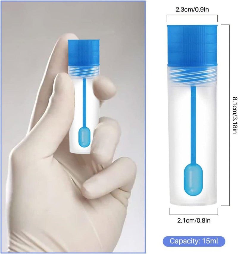 20 darabos mintacső, kutya és macska, kémcső, vizsgálócső, kisállatoknak teszteléshez, 15 ml (2,3 x 8,1 x 2,1 cm)