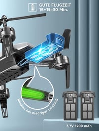 Wipkviey T6 Drón 1080p Kamerával, WiFi FPV Kezdőknek, 2 Akkumulátorral, Gravitációs Érzékelővel, 360° Flip Funkcióval, Egyérintéses Fel/Lesz 4