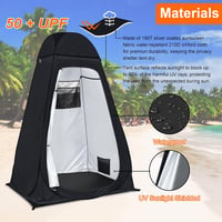 riggoo Hordozható Zuhanyzó és WC Sátor - Pop-Up Öltözősátor Kempingezéshez, Strandoláshoz - UV 50+ Védelem, Vízálló, Táskával, 120x120x195 c - Black 3