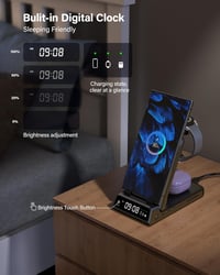 SwanScout 3-in-1 Vezeték Nélküli Töltőállomás Samsung S25/S24/S23/S22/Z Fold 6 Telefonokhoz, Galaxy Watch és Buds Készülékekhez - Indukciós  5