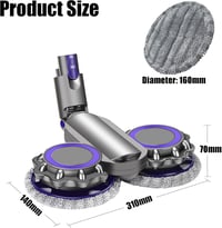 Dyson Digital Slim V12 Fluffy kompatibilis motoros padlókefe mikroszálas kendővel 6