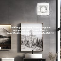 Cazooo 100mm-es Csendes Fürdőszobai Ventilátor Időzítővel - Energiatakarékos, Falra Szerelhető 3