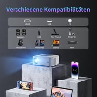 Sainellor 4K Android 12.0 Mini Projektor - 500ANSI, 1080P, WiFi 6, Bluetooth 5.0, 4GB RAM, 32GB ROM, Elektromos Fókusz, 4D Keystone 9