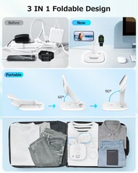 COLSUR 5 az 1-ben MagSafe töltőállomás iPhone-hoz, iWatch-hoz és AirPods-hoz, éjjeli fénnyel 4